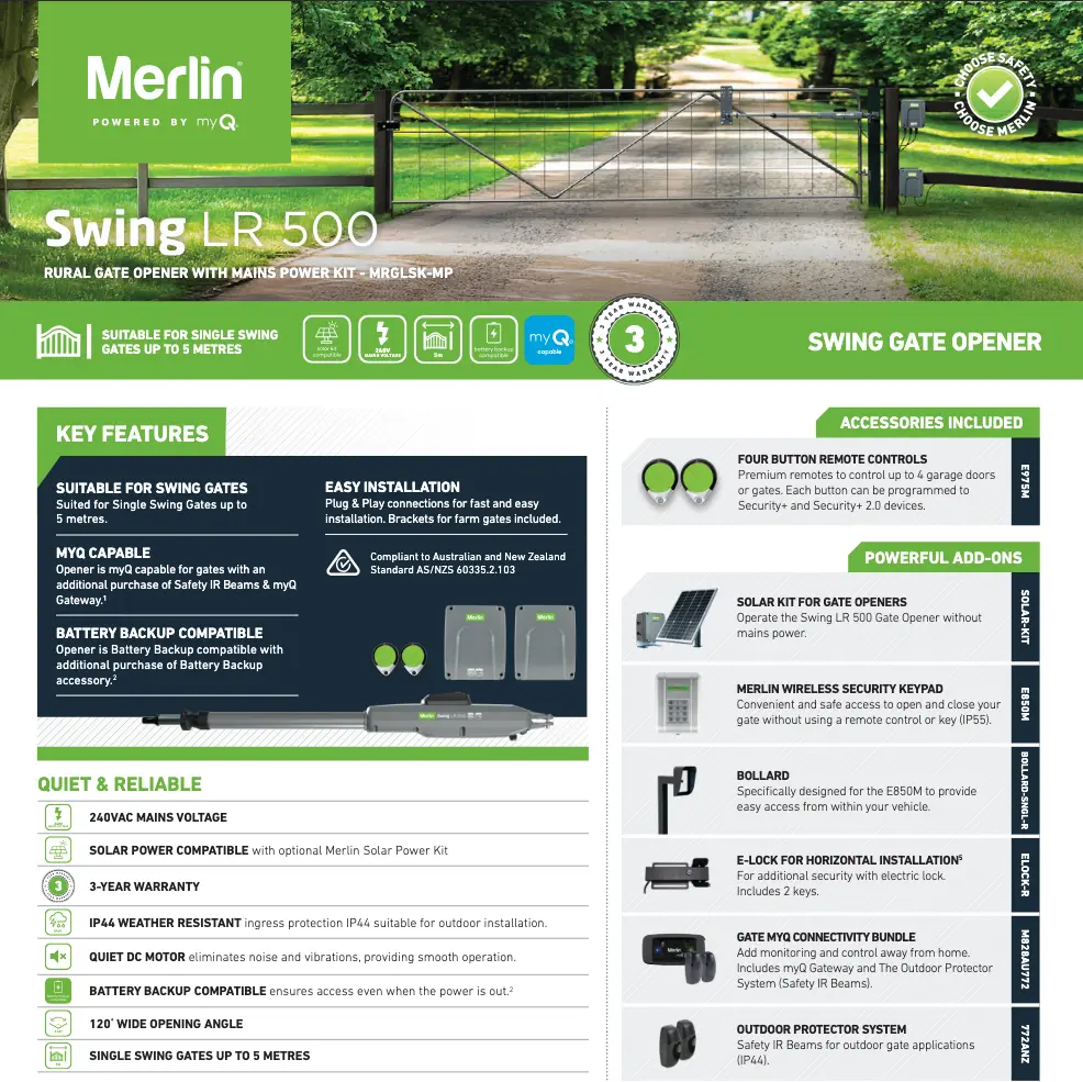 Merlin Swing LR 500 Single Rural Gate Opener.webp