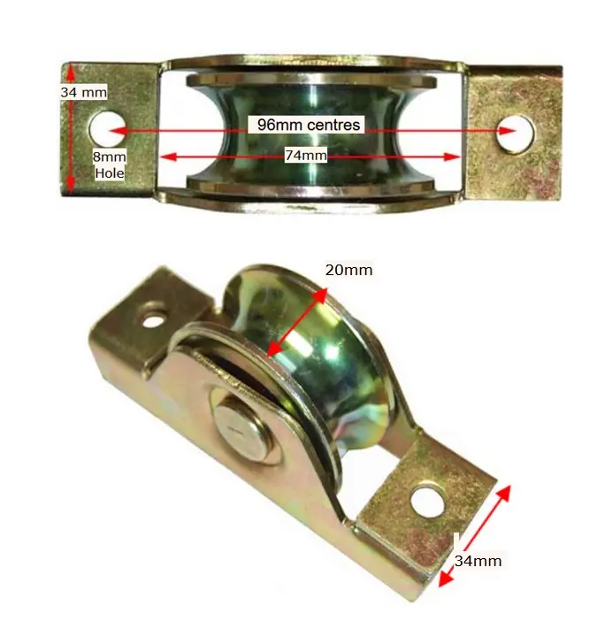 Sliding Gate Wheel-Rollers for U Groove 60mm Internal -  Double Bearing.webp