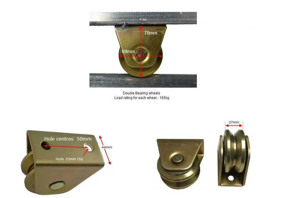 Sliding Gate Wheel V Groove Double bearing 68mm Dia.webp