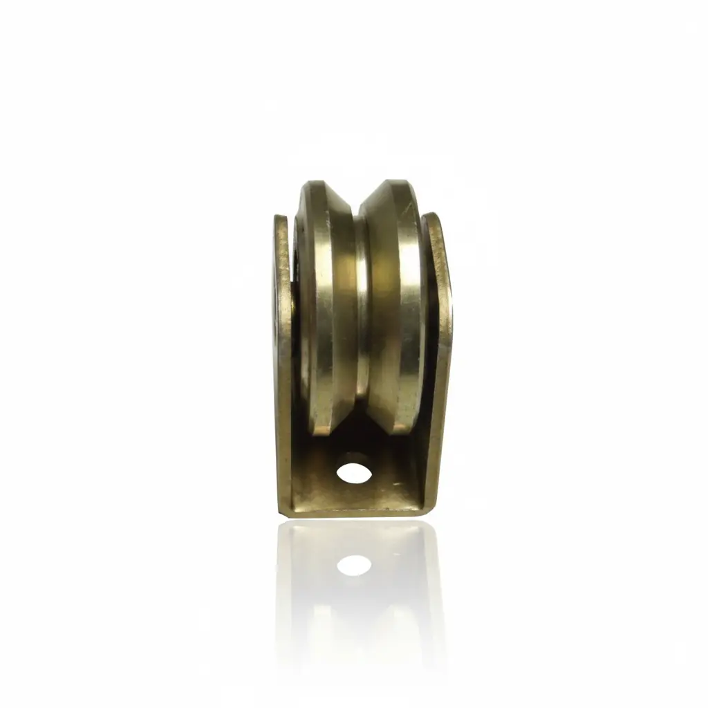 Zinc Plated Sliding Gate Wheel - 78mm V Groove Bracketless - Double Bearing.webp