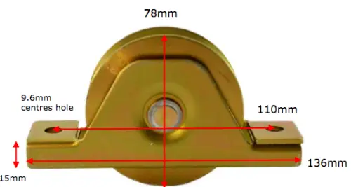 [WH479] Zinc Plated Sliding Gate Wheel - 80mm V Groove Internal - Double Bearing.webp