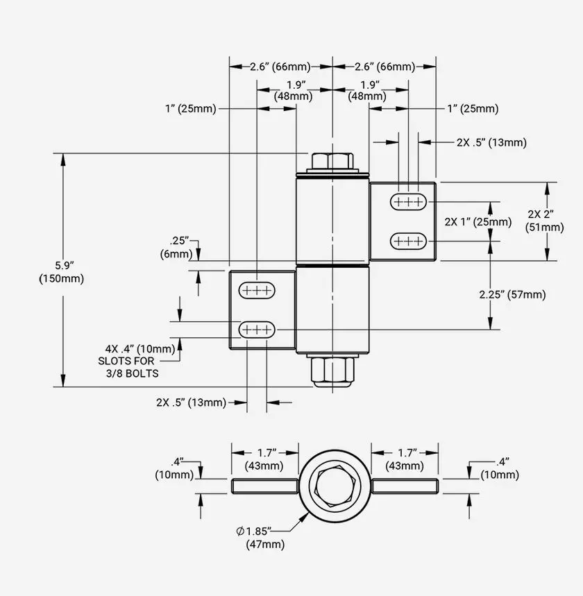 Heavy Duty Steel BadAss Barrel Hinge for Gates upto 680 kg - Zinc Finish - Each.webp