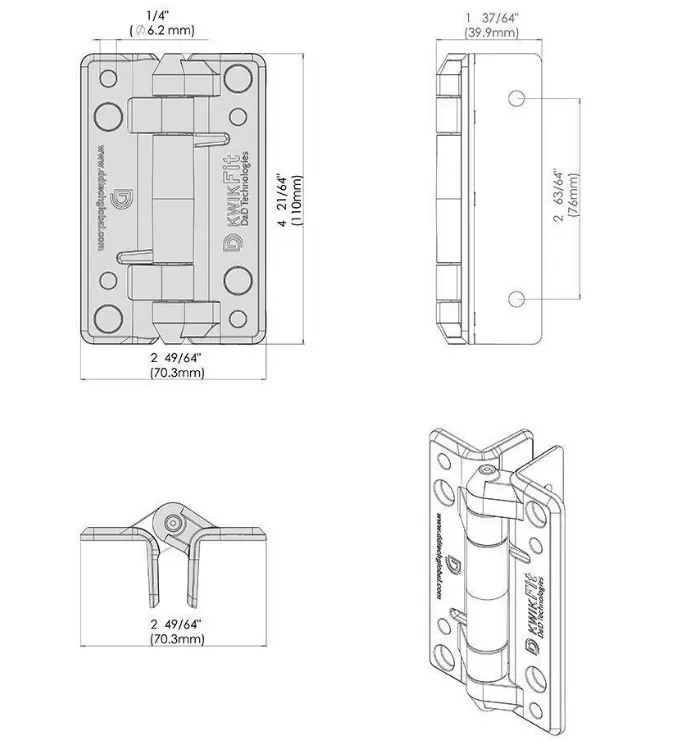Swing Gate Hinges KwikFit Self Closing Fixed Tension Hinge - Pair (2 hinges).webp