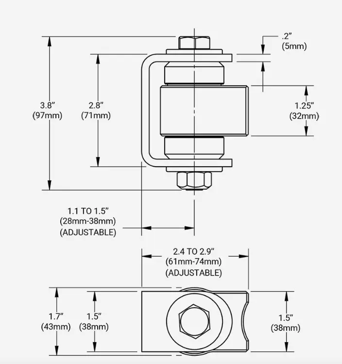 Stainless Steel BadAss Hinge for Gates upto 500 kg  - Each.webp