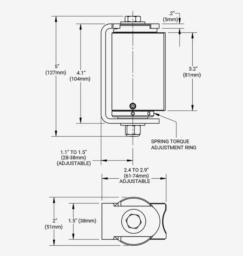 Self-Closing BadAss Hinge Set for Gates upto 130 kg - 1 Set.webp