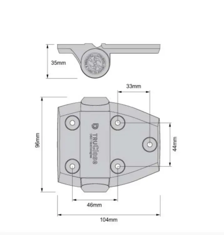 Tru Close Self Closing Gate Hinge - no leg for Swing Gates both Metal-Wood Gates up to 30kg.webp