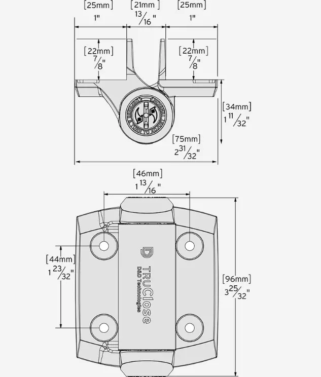 Swing Gate Self Closing Gate Hinge Tru Close no leg for Gates up to 30kg White.webp