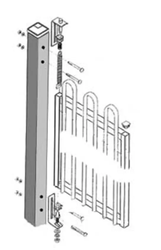 Steel Self closing Light Gate Spring Hinge for swing gate size tube 25,30,38x25mm Gates.webp