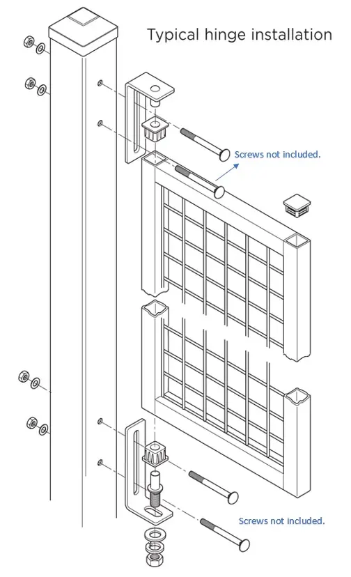 Light Swing Gate Hinges for gate frame size 25x25mm.webp