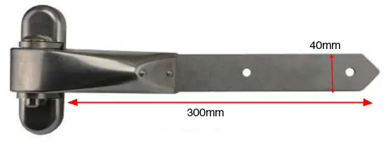 Locinox Stainless Steel Strap Timber Gate Hinges 300mm long - 2 hinges.webp