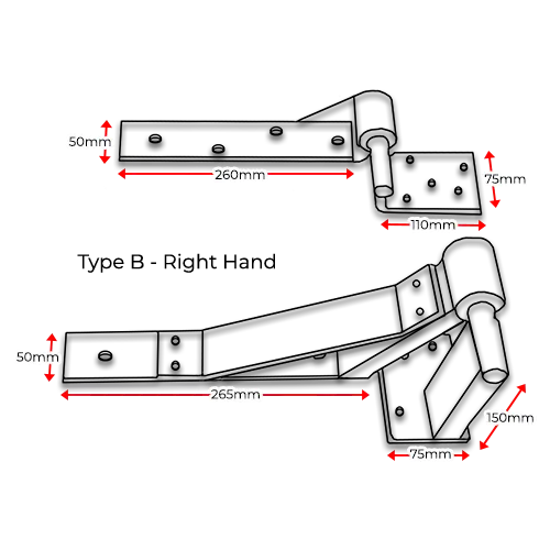 Swing Gate Rising Hinge or Up Hill Hinge Type B  - Right Hand Side.webp