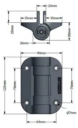 Swing Gate Self Closing Gate Hinge for gates up to 85kg - 2 legs - Pair.webp