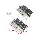 [HN130] Stainless Steel Butt Hinges - 100x70x2.5mm, Chrome Finish - Pair.webp