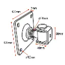 Adjustable Swing gate Hinge with Fixing Plate - 24mm neck  120x120 PLATE  - pair.webp