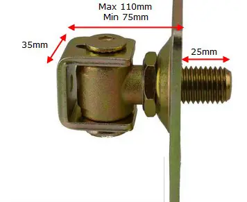 Adjustable Swing gate Hinge with Fixing Plate - 24mm neck  120x120 PLATE  - pair (1).webp
