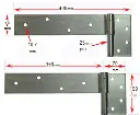 Heavy Duty Strap Timber Gate Hinge 350x70mm up to 600kg LH - pair.webp