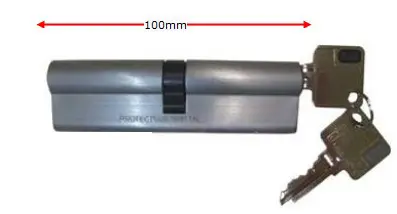 Euro Key Barrel 100mm 5 Pin Double keyed Cylinder C4- Satin Chrome .webp