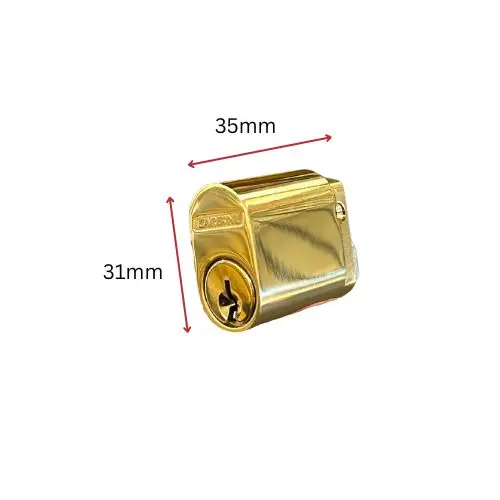 Oval Key Barrel, 35mm Half Cylinder, Keyed Different - Brass.webp