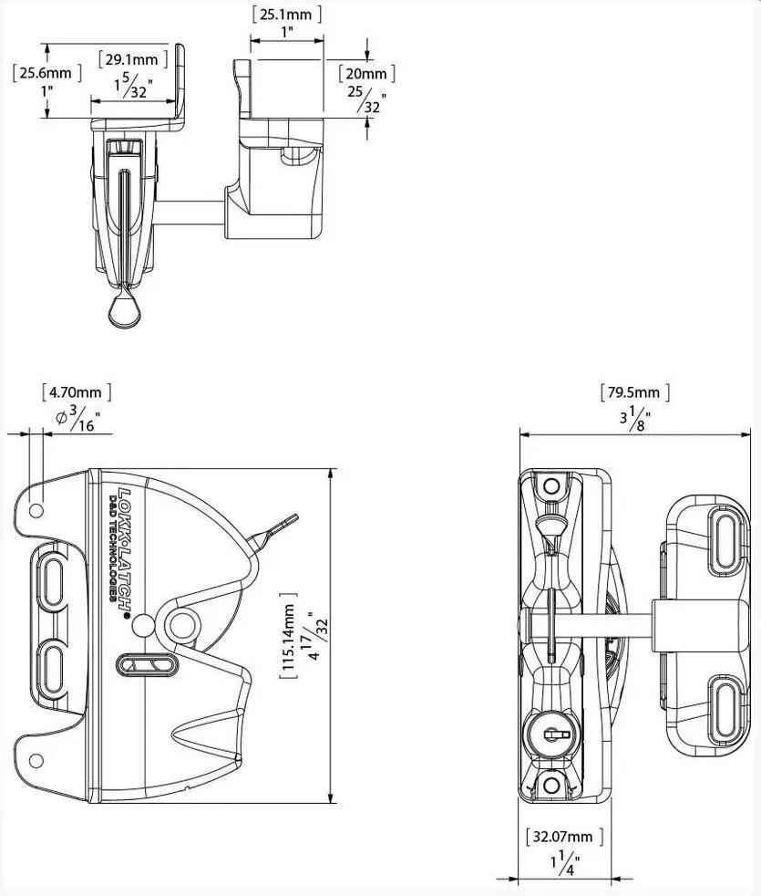 D&D LokkLatch General Purpose Single Sided Gate Lock - LLAA.webp