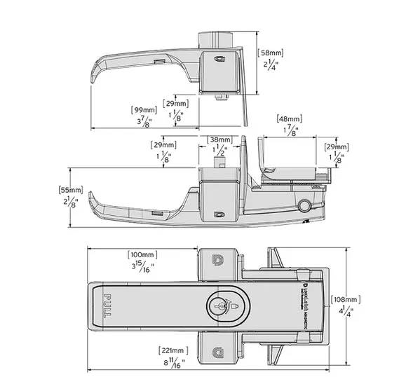 Magnetic Gate Lock - Black Handle Keyed Aliked (1).webp