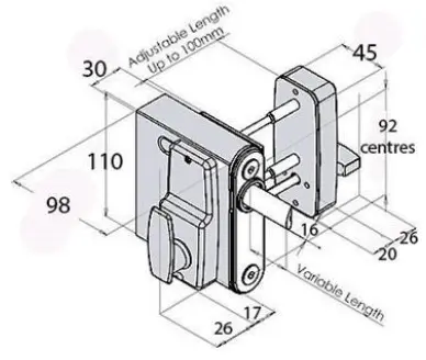 Gatemaster Surface Mounted Digital Lock Double Sided Keypad RH.webp