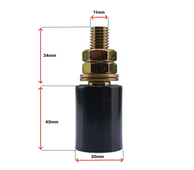 Top Post Guide Roller for Sliding gate size 30x40mm Black.webp