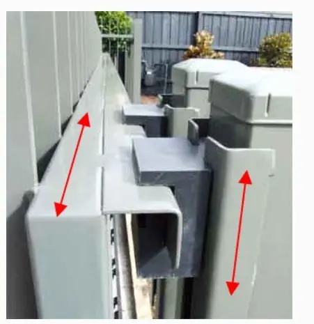 Aluminium Sliding block holder for Picket or uneven ground Gates 400x80mm - Silver.webp