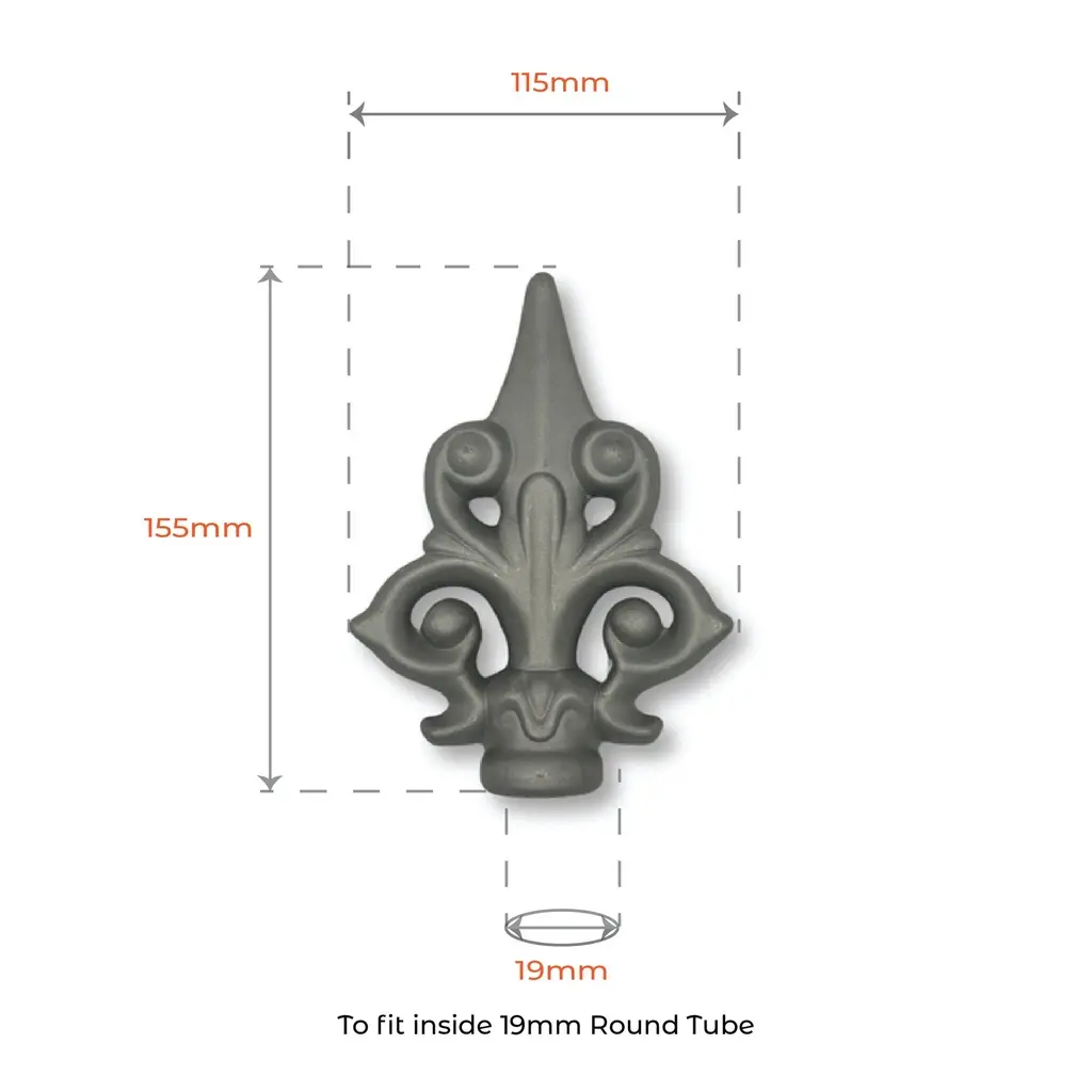 Aluminium Fence Spear_ Brunswick Princess Female Round to fit over 19mm Round Tube (1).webp