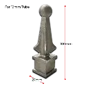 [MS803] Aluminium Fence Spear_ Cardinal Female Square Base to fit 19mm Round Tube.webp