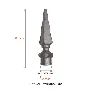 Aluminium Fence Spear_ Knight Female to fit over 16mm Round Tube.webp