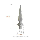 Aluminium Fence Spear_ Knight Male to fit inside 16mm Round Tube.webp