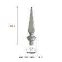 Aluminium Fence Spear_ Knight Male to fit inside 19mm Round Tube.webp