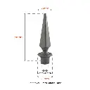 Aluminium Spear_ Pyramid Female to fit over 16mm Round Tube (1).webp
