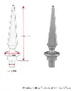 [MS773] Aluminium Fence Spear_ Pyramid Male to fit inside 16mm Round Tube.webp
