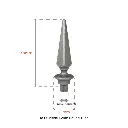 Aluminium Spear_ Pyramid Male to fit inside 19mm Round Tube.webp