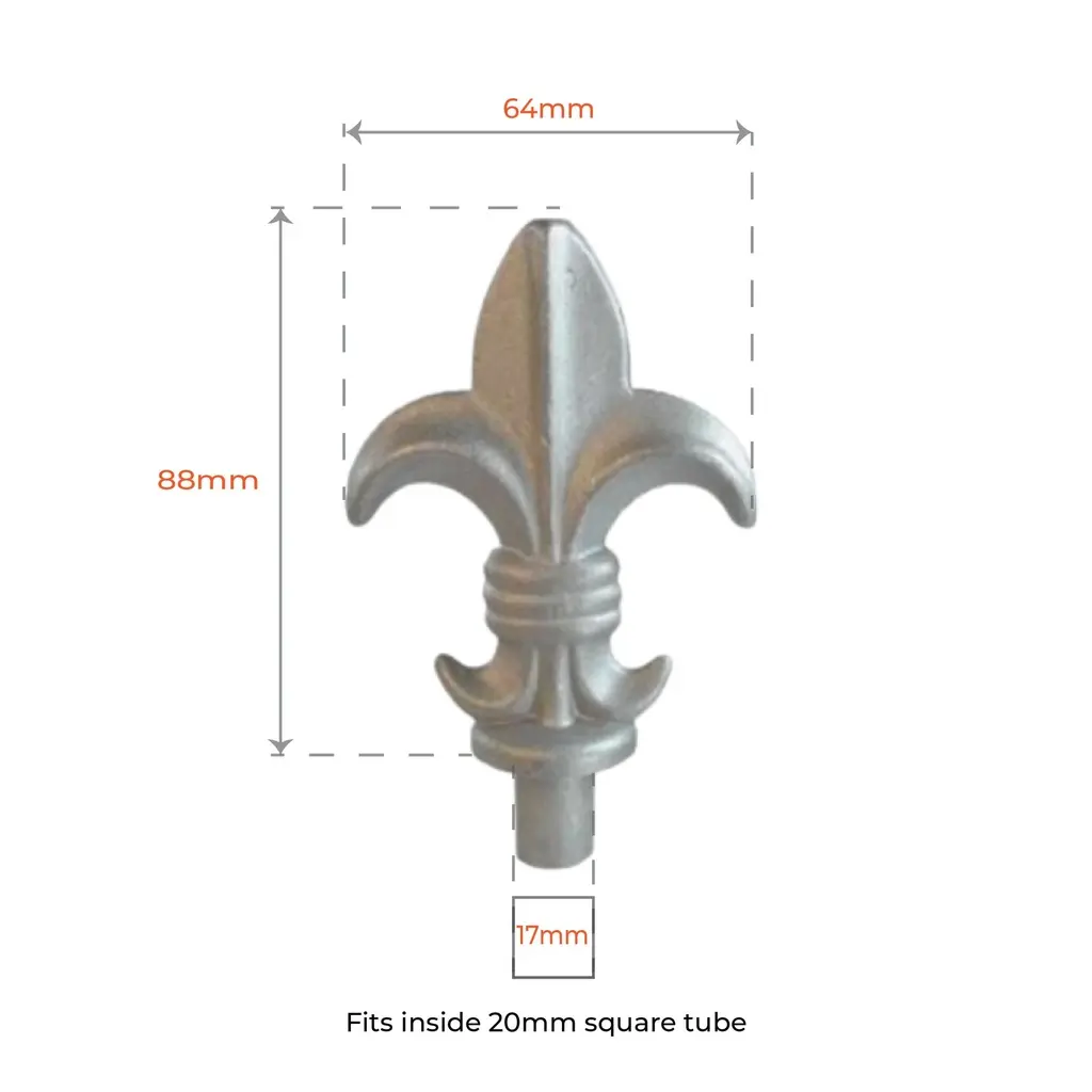 Aluminium Spear_ Queen Male for 20x20mm post SHS.webp