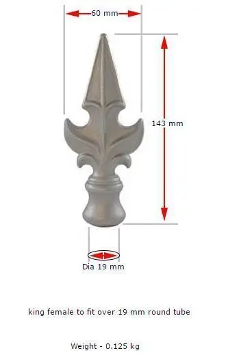 Aluminium Female Spear - Round 19mm - King.webp