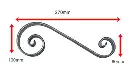 Gate & Fencing SS - Scroll  270x100x20x6mm.webp