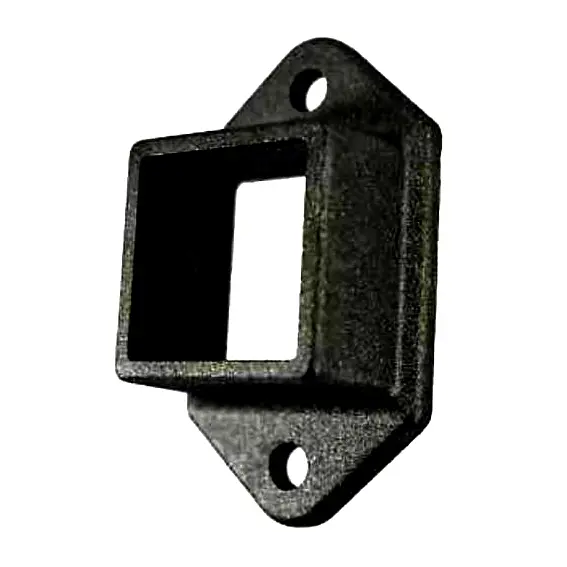 Aluminium Fence Rail Bracket, 50x50mm Tube, Double Lug, 2 Hole - Black