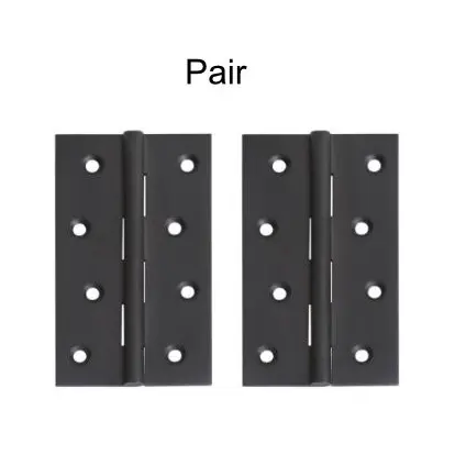 [HN136] Aluminium Butt Hinges - 100x75x2.5mm, Black - Pair