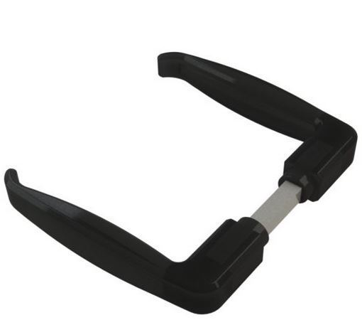[HDGH114] Gatemaster Insert Mortice Lock Handle - AH Lever - Plastic in Matt Black - Pair