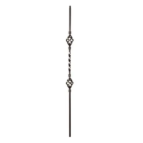 [MT282] Twist Double Basket Bar for wrought iron gate 16x16mm H 1000mm long - Zinc Plated