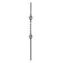 Twist Double Basket Bar for wrought iron gate 16x16mm H 1000mm long - Zinc Plated