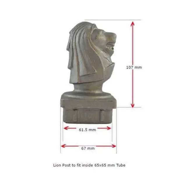 Aluminium Lion Head Post Cap for 65x65 mm tube