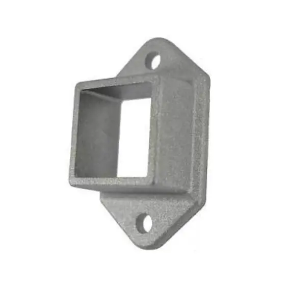 [BKRB531] Aluminium Fence Rail Bracket, 50x50mm Tube, Double Lug, 2 Hole (Woodland Grey)