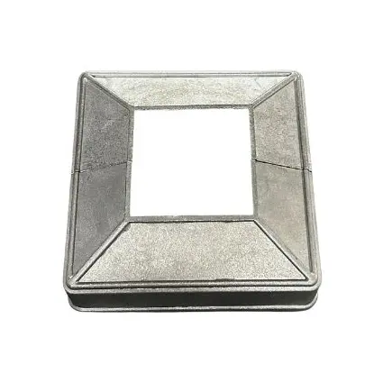 Square Aluminium Base Plate Cover: 80x80mm Post, 132x132mm Base - 2PC