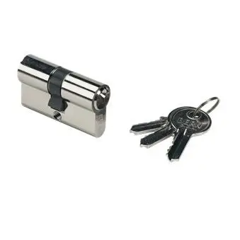 Euro Key Barrel, 60mm Full Cylinder, Keyed Different, Gatemaster - Bright Chrome