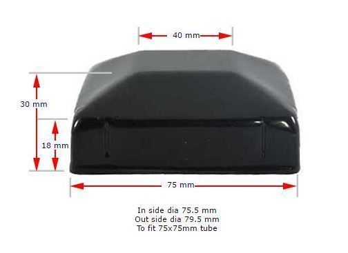 Galvabond End Cap 100x100mm Iron Stone