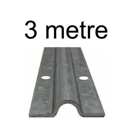 [RT380] Galvanised steel U Groove Above Ground Floor Track for Sliding Gates 3 Metres