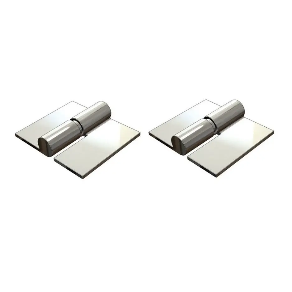 [HGHW198] Zinc Plated Weld to Weld Prison Hinges - 19mm Pin, LH, Silver - Pair